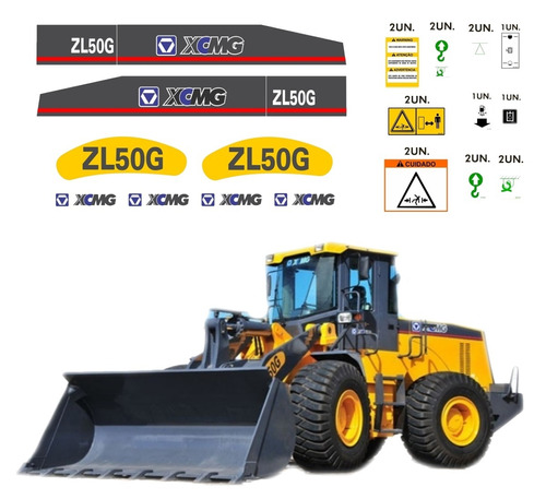 Kit Adesivos Pá Carregadeira Xcmg Zl50g Ca-05450 Mq Cor