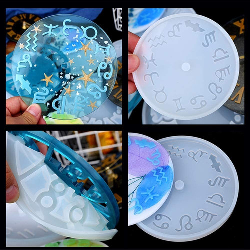 4 Piezas Esfera De Reloj Molde Resina Epoxi Fundición Silico