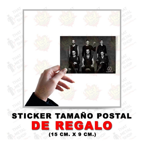 Imagen 3 de 10 de Kit Playera Dama Rammstein Logo 2000 + Peluche + Sticker
