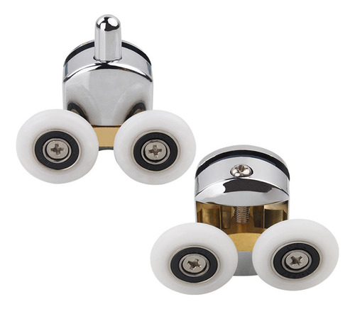 2 Piezas Rodillos Para Puertas De Ducha Poleas Plata 25mm