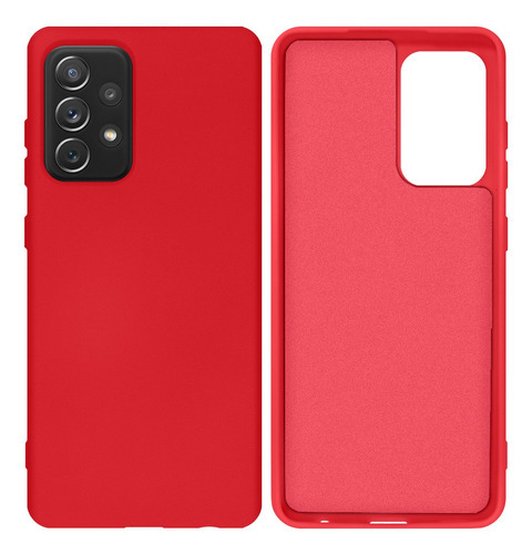 Capa Capinha Aveludada Compatível Galaxy A72 Silicone Cover Cor Vermelho