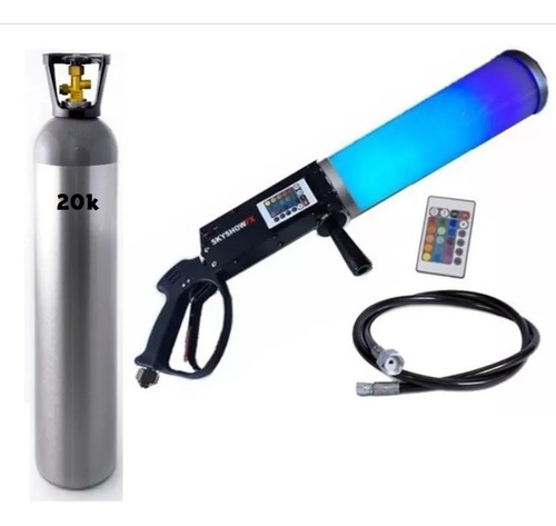 Alquiler Pistolas Co2 Led Humo Bajo Nieve Lanza Papeles Jets