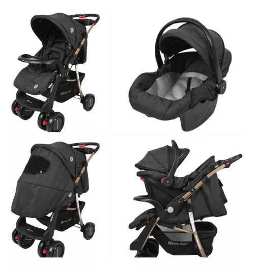 Segunda imagen para búsqueda de coche cuna de paseo con portabebe negro