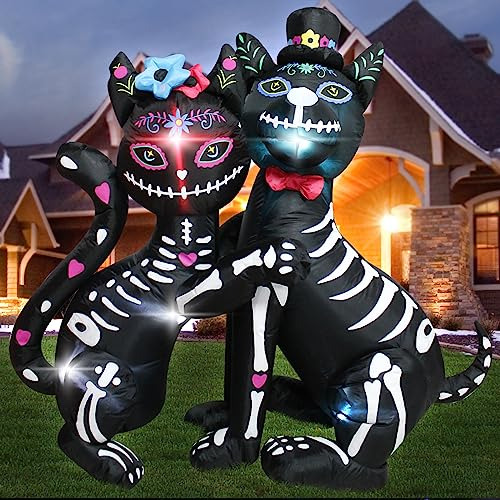 Kitbonis 4 Pies Iluminado Halloween Inflable Cat And 4cmgp