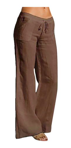 Pantalones Largos De Lino Y Algodón Para Mujer 5601