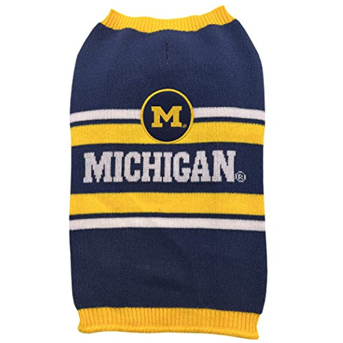 Ncaa Michigan Wolverines Dog Sweater, Size Medium. Warm And