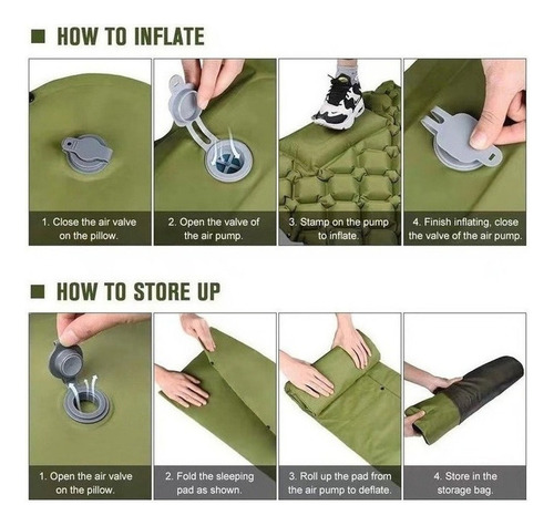 Colchoneta Inflable Portátil For Acampar Con Almohada