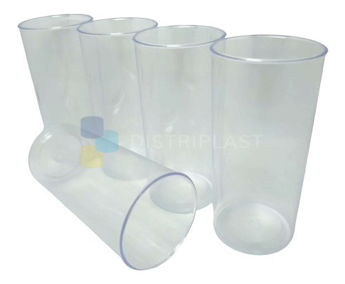 Imagen 4 de 10 de Vasos De Plástico Transparente Vasos Acrílico Alto 250ml X50