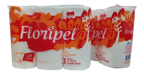 Rollo De Cocina Floripel 40 Paños X 3 Un Bolson X 10 Packs