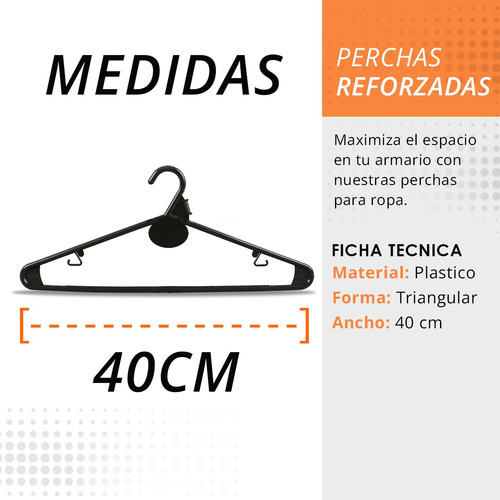 Imagen 5 de 9 de Perchas Plasticas Reforzadas X 100