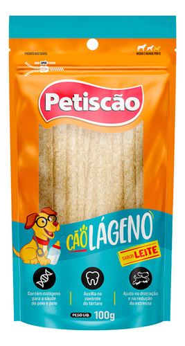Cãolágeno Sabor Leite Petiscão Pacote 100g