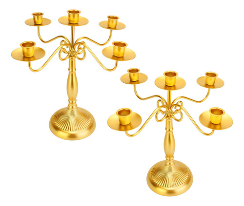 Candelabro Elegante En Forma De Candelabro De Hierro Con 5 B