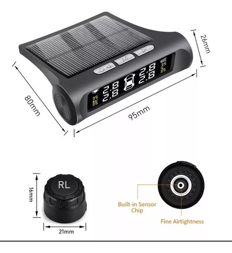 Sensor De Presion De Aire Llantas Neumaticos Tpms Solar