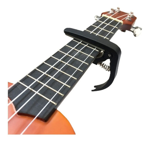 Imagem 7 de 7 de Capotraste Braçadeira Haste Angular Violão Smart + 6 Palheta