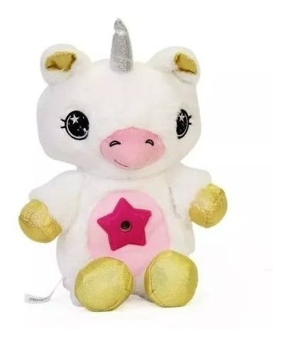 Peluche Unicornio Blanco Dulces Sueños Con Luces