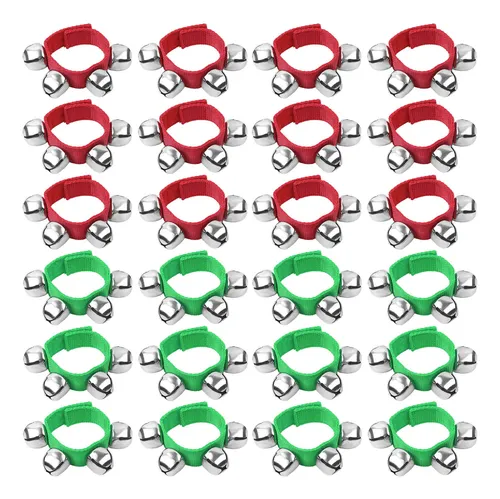 comprar 24 Pulseras Navidenas De Cascabel, Instrumentos Musicales Pa