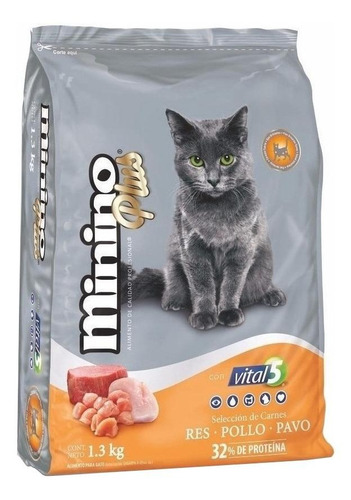 Alimento Minino Plus gato adulto carne/pollo/pavo 10kg