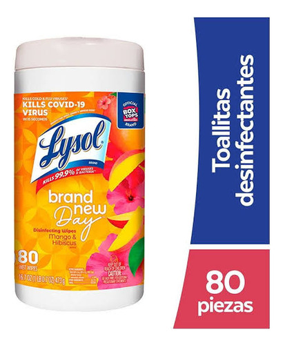 80 Toallitas Mango Hibiscus Desinfectantes Lysol Wet Wipes