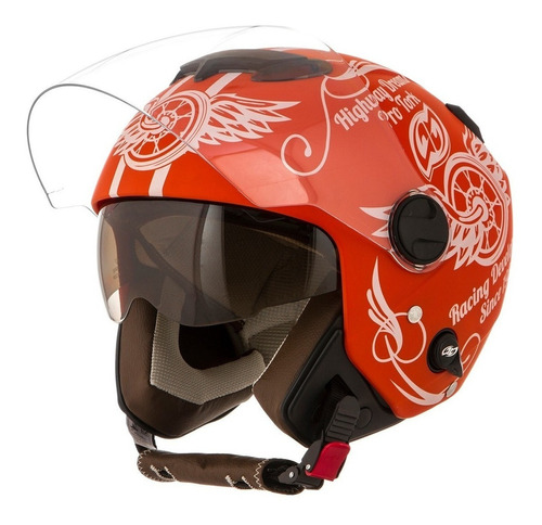 Capacete Moto Pro Tork New Atomic Highway Dreams Laranja Cor Laranja-mate Tamanho do capacete 56