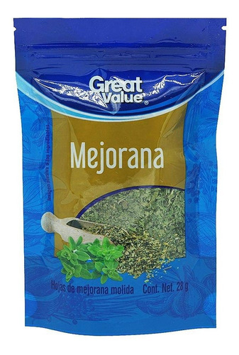10 Pzas Hojas De Mejorana Great Value Molida 28 G