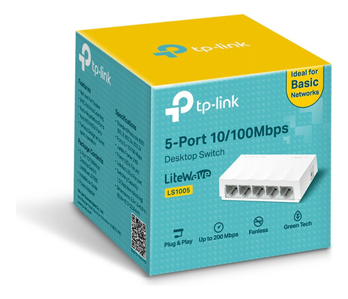 Switch Ethernet Tp-link 5 Puertos 10/100 Ls 1005 Rj45 Utp