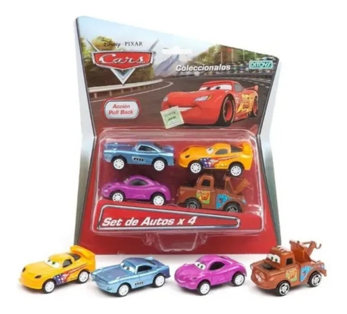 Cars Autitos X4 Pull Back Rayo Mc Queen Ditoys Mundotoys