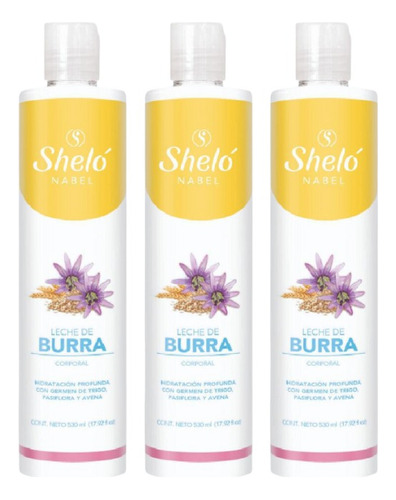 3 Pack Crema Corporal Leche De Burra Shelo