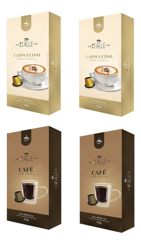 Kit 40 Capsulas Café Cacau Cappuccino Nespresso/cafe Italle