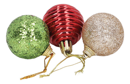 30 Uds Bolas De Árbol De Navidad Adornos Rojo Dorado Verde