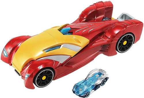 Hot Wheels Carro Iron Man Lanzador 2 En 1 Mattel Gfn84 Color Rojo