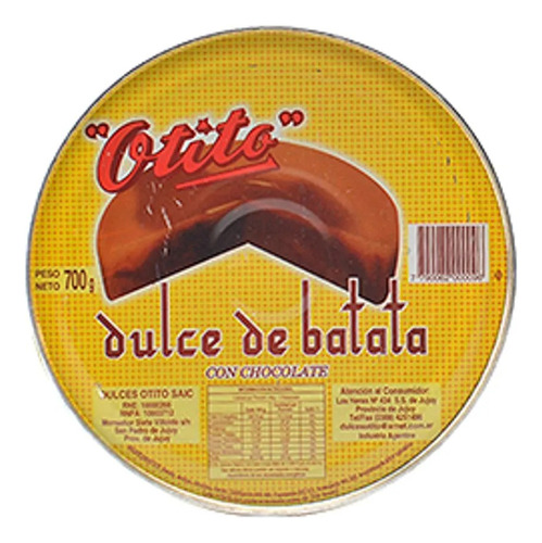 Dulce De Batata A La Vainilla Otito 700 Grs. Jujuy