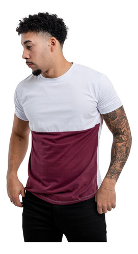 Remera De Manga Corta Combinada Para Hombre Caballero Ebk ®