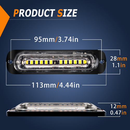 Mm J 4 Luces Led Intermitentes Para Parrilla, 12 Led, Color