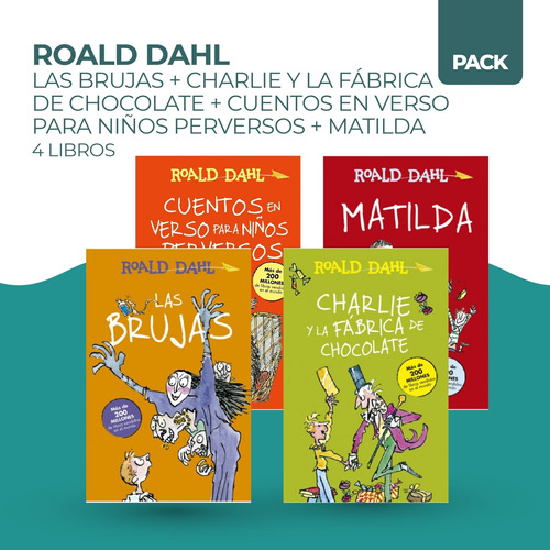 Brujas + Charlie Y La Fabrica De Chocolate + Cuentos En Vers