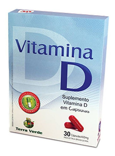 Vitamina D 30 Capsulas 400mg - Terra Verde Sabor Sem sabor