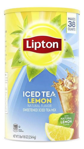 Lipton Te Iced Tea Lemon Endulzado Polvo 2.54kg Importado