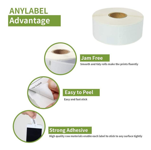 Imagen 4 de 6 de Rollo 350 Etiquetas Adhesivas Para Dymo 30252 28x89mm