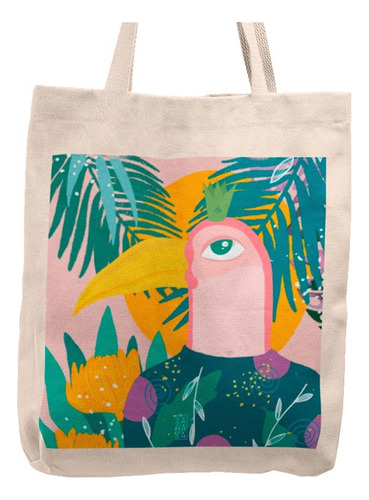 Bolso Tote Bag Cartera Playa - Tucan Tropical