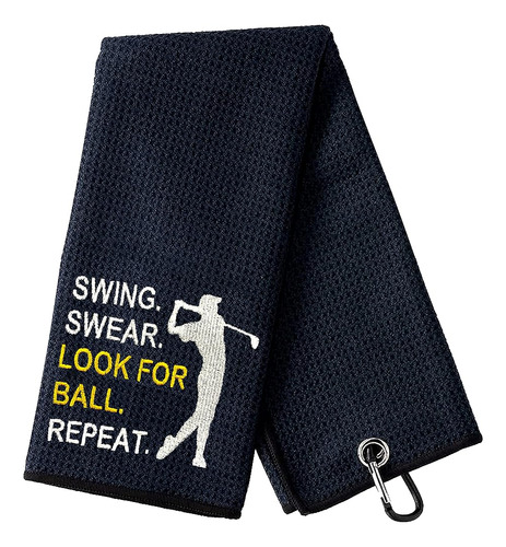 Divertidas Toallas De Golf Negras - Swing Swear Look For Bal