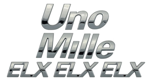 Emblemas Uno Mille E Elx Cromados