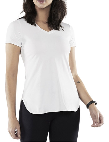 Camiseta Alto Giro T-shirt Skin Fit Alongada Feminina 101701