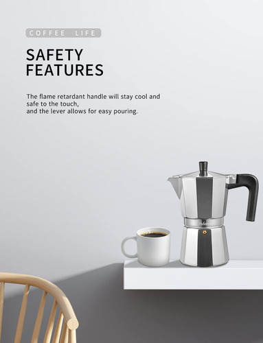 Yabano Cafetera Espresso, 9 Tazas Cafetera Moka It Aa