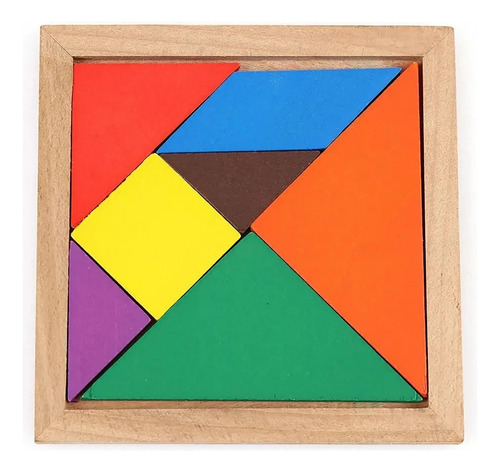 Tangram De Madera Juego Tangrama Didáctico Rompecabeza 11 Cm