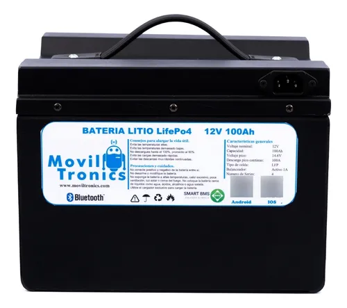 Batería Litio Lifepo4 12v 100ah Energía Solar App Bluetooth