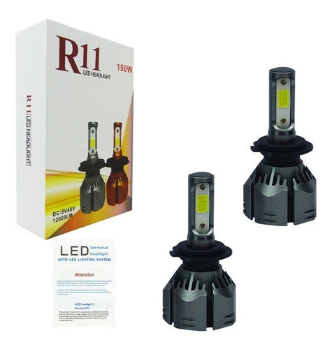 Kit Ampolleta Led H7 R-11 150 Watt 12.000lm 12-24v Auto X2