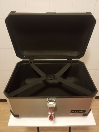Imagen 2 de 8 de Maleta Top Case Kohl 60 Lts Plata Universal Para Moto