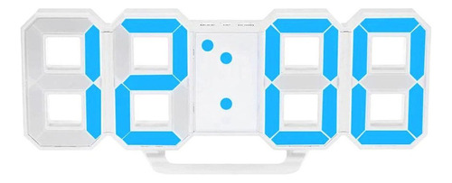 Reloj Despertador Digital Blanco Azul 2 Led Color Conmutable