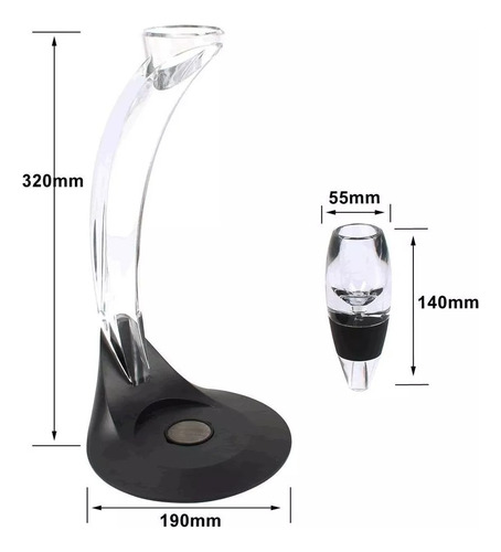 Aireador Oxigenador De Vinos Red Wine C/pie Magic Decanter
