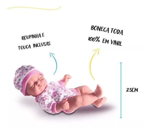 Roupinha Roupa para Boneca Bebê com Touca Brinquedo Criança