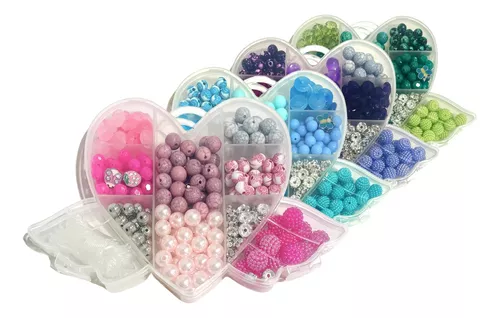 La Casa del Artesano-Set de bijou para armar pulseras con gomitas de  colores x500 unidades en organizador de 17x9.5x2cm
